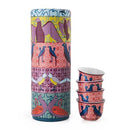 Tin box with 4 coffee cups 60ml Birds of Paradise