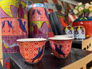 Tin box with 4 coffee cups 60ml Birds of Paradise