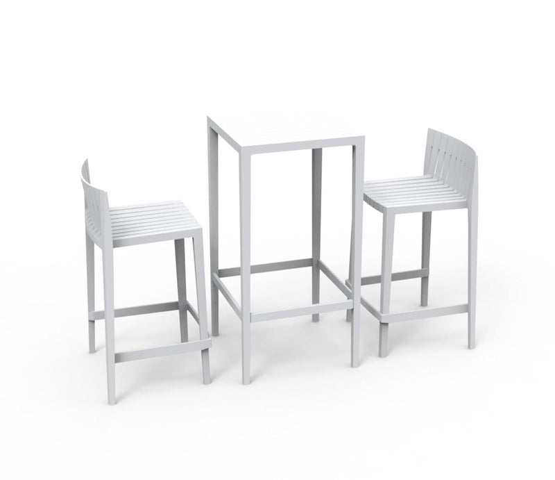 Spritz set of 2 bar stool+1 bar table H:97cm White