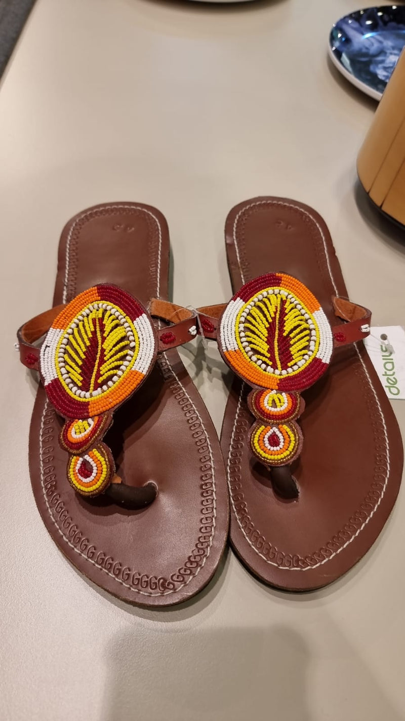 Tribal Sandal Brown with Beads Size 42