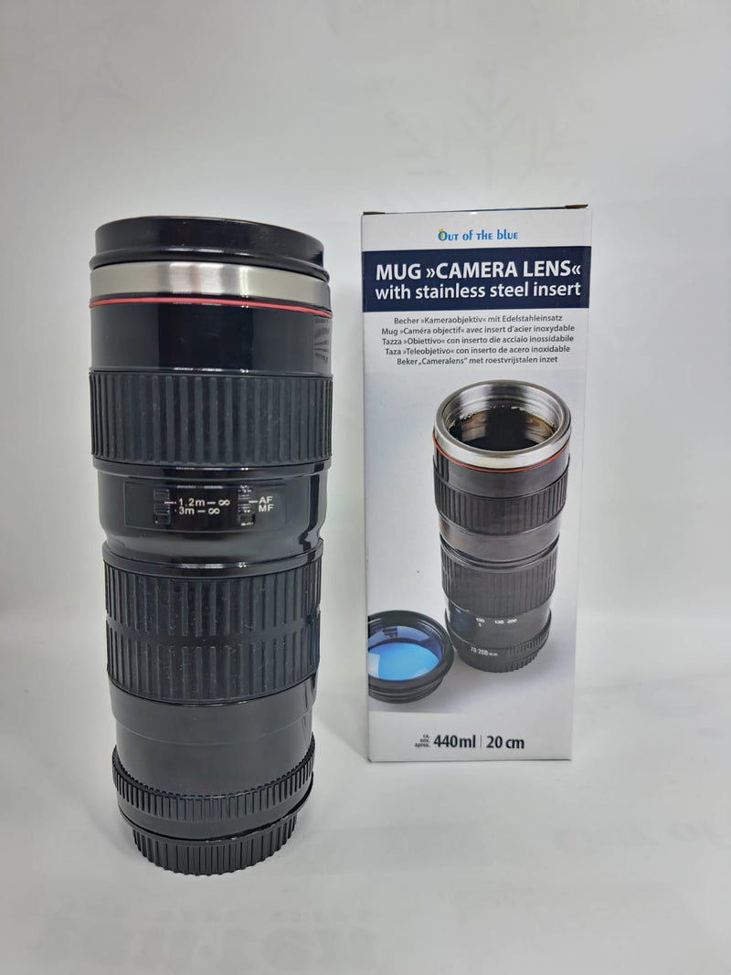 Plastic big mug, camera lens