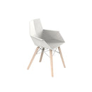 Faz armchair wood base white