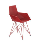 Faz armchair steel base red, set of 2