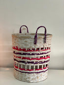 Long Round Rattan Basket with Fabric