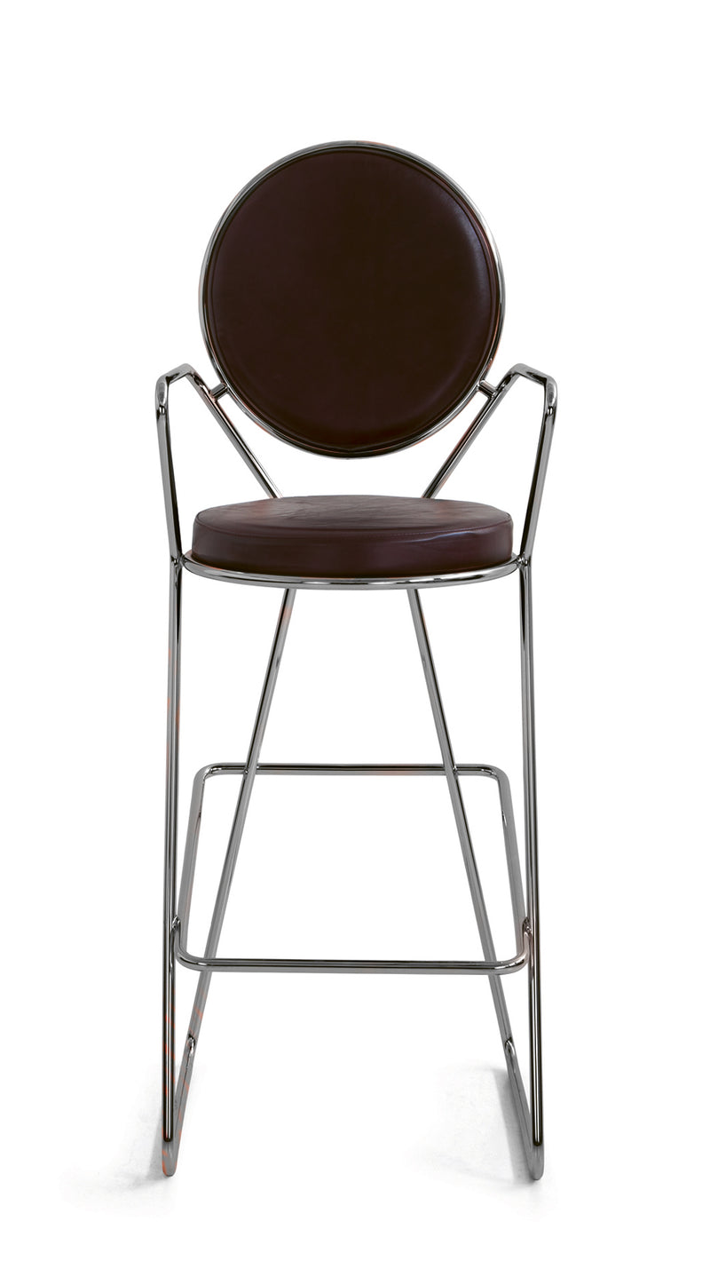 Double zero bar stool with armrest