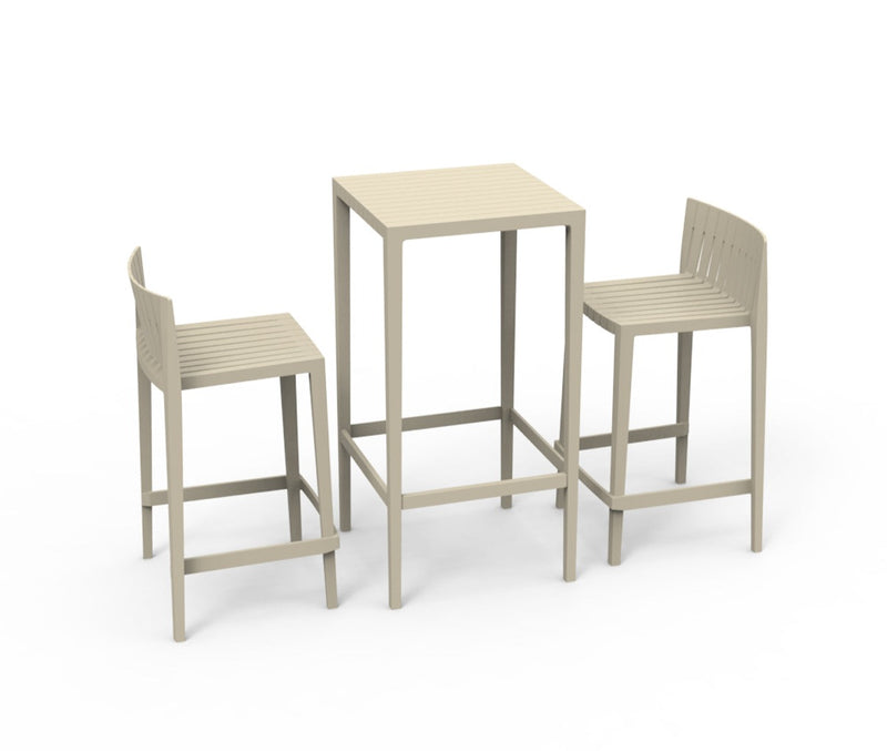 Spritz set of 2 counter stool+1 bar table H:87cm Ecru