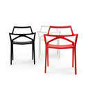 Delta chair with armrests red