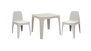 Solid chairs and dining table ecru