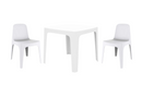 Solid chairs and dining table white