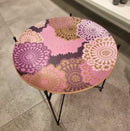 Round Laminated Tray Mosaic Parme with Foldable Stand 49cm