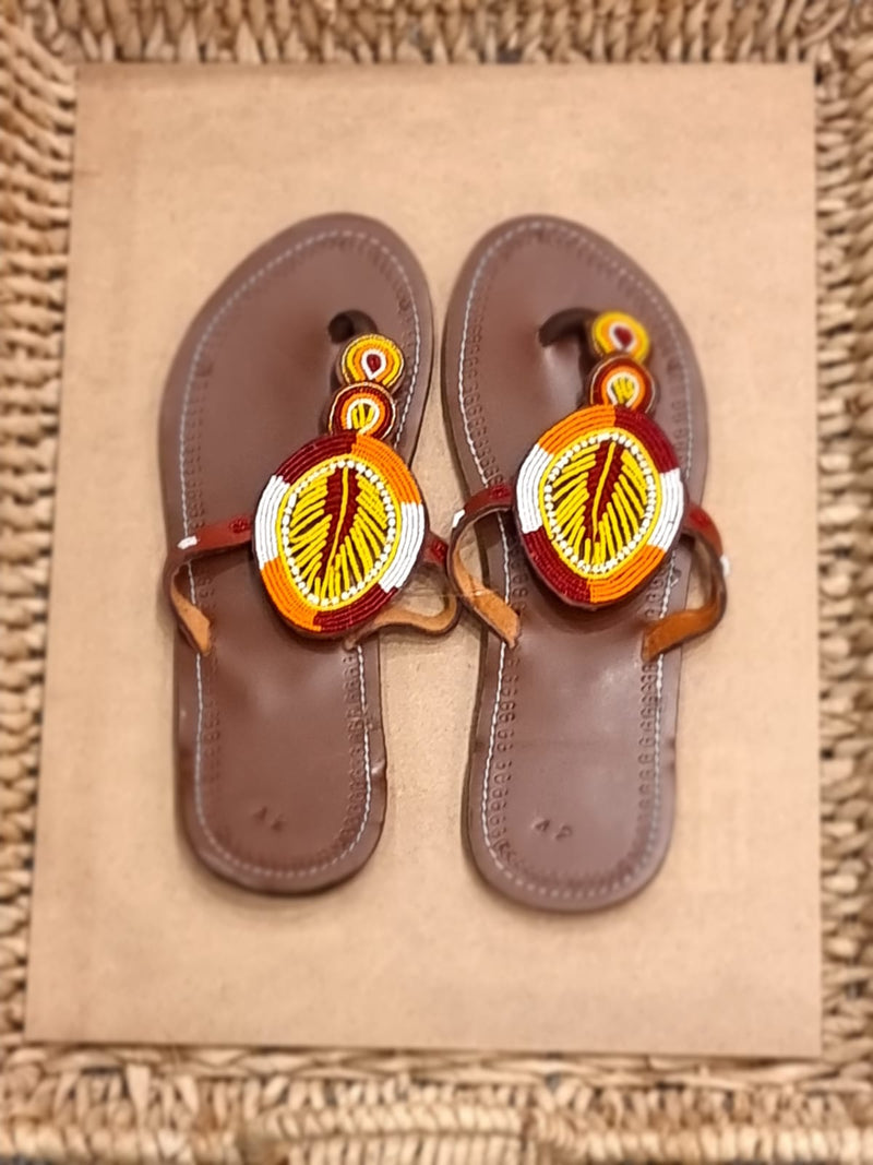 Tribal Sandal Brown with Beads Size 42