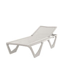 Voxel sun lounger with side table - white