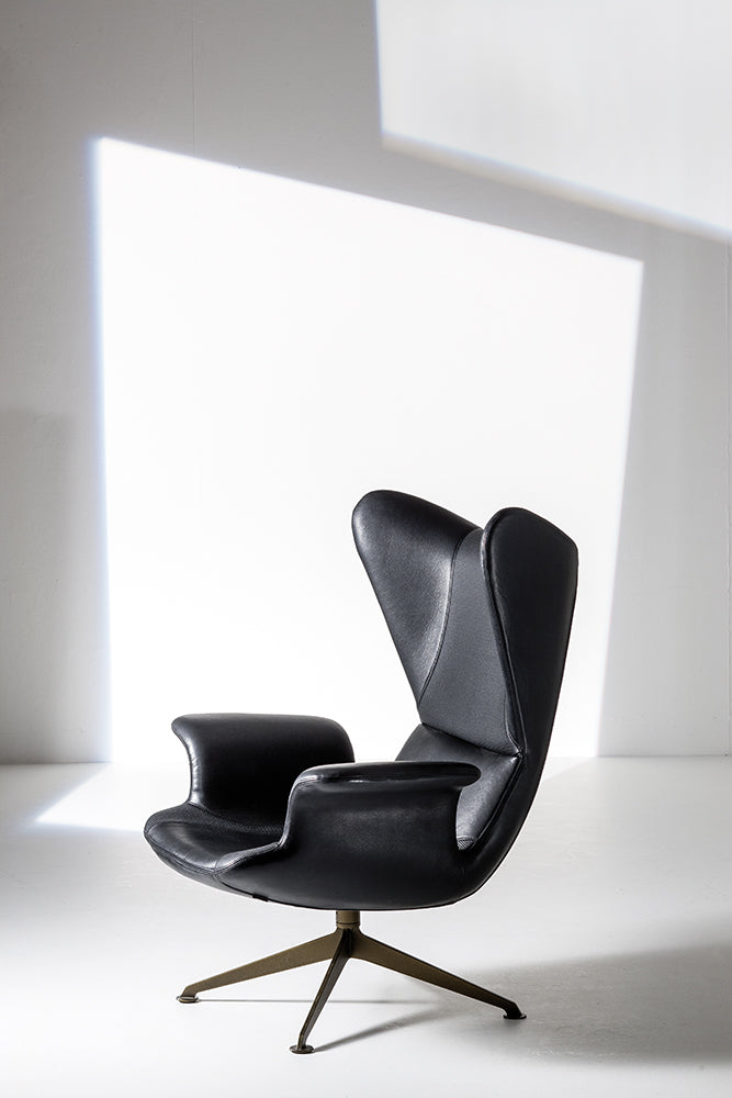 Longwave Embroidered Swivel Armchair 