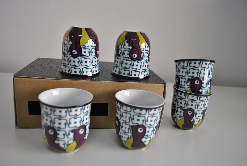 Coffee cup 90ml Birds of Paradise, 6 pcs.