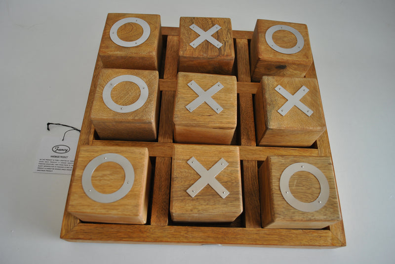 Wooden Tic Tac Toe Game Large 30x30x8h cm