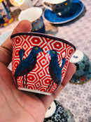 Tin box with 4 coffee cups 60ml Birds of Paradise