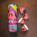 Tin box with 4 coffee cups 60ml Birds of Paradise