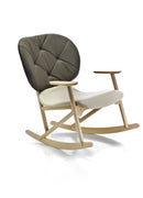 Klara beech rocking armchair button tufted