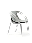 Impossible Wood chair w/arms stainless AISI 304 base