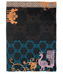 Sardinian rugs Peacock dark colors 200x300