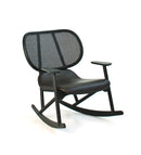 Klara beech rocking armchair with back in cane