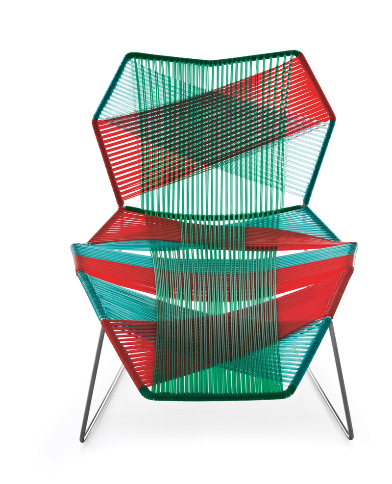 Tropicalia chaise lounge varnished steel base