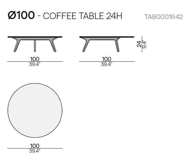 Torsa coffee table Ø100