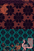 Sardinian rugs Peacock dark colors 200x300