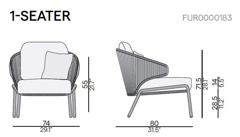 Radius lounge chair, set of 2