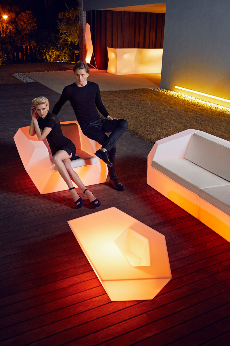 Faz sofa set with RGBW LED (sofa, armchairs and ottoman)